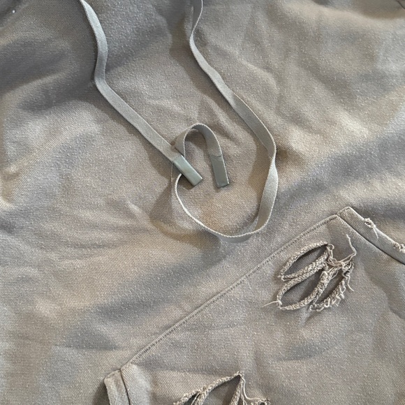 ALO Yoga Women's Tan Distressed Hoodie S - Picture 5 of 10